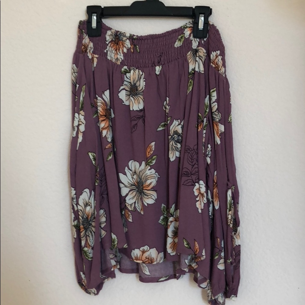 Off the shoulder floral shirt